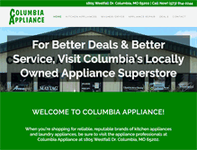 Tablet Screenshot of columbiaappliance.com